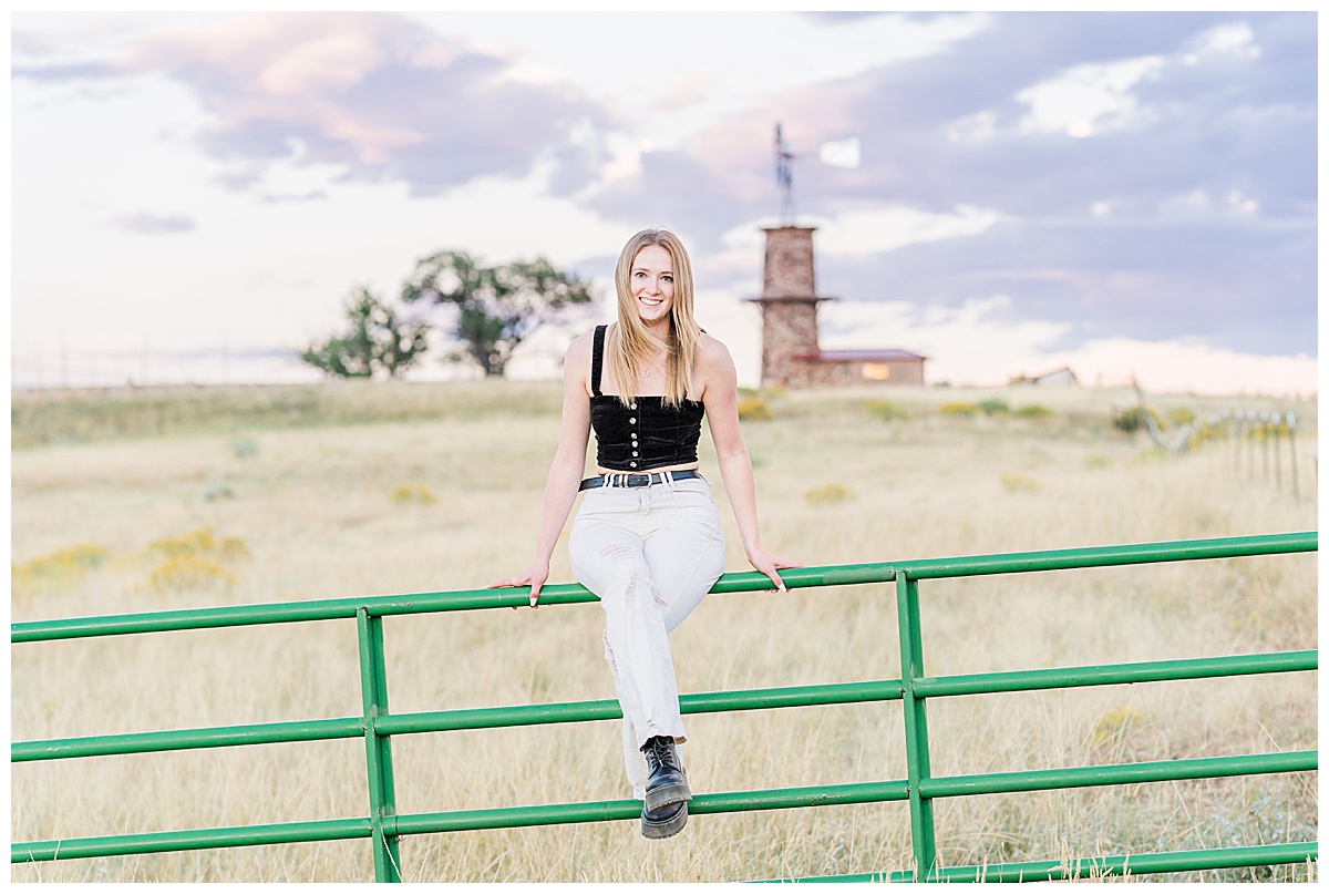 senior girl at highlands ranch windmill