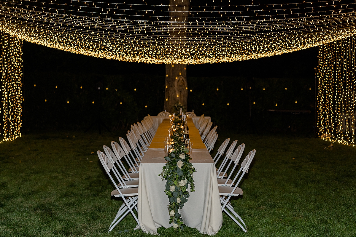 twinkling lights wedding reception