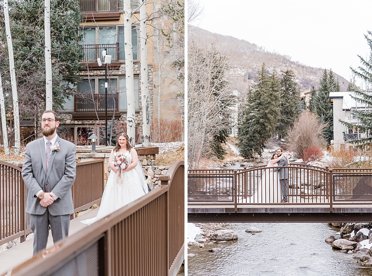 wedding first look in Vail