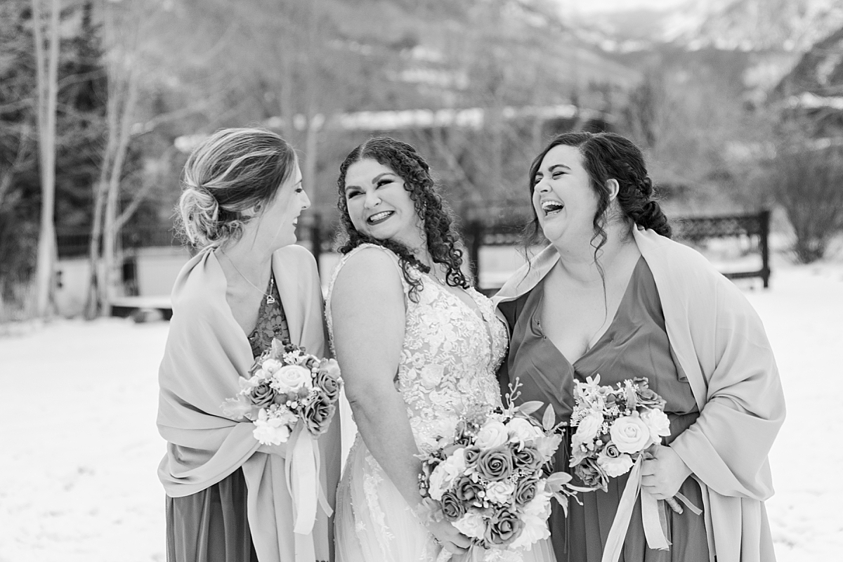 vail bridesmaid laughing