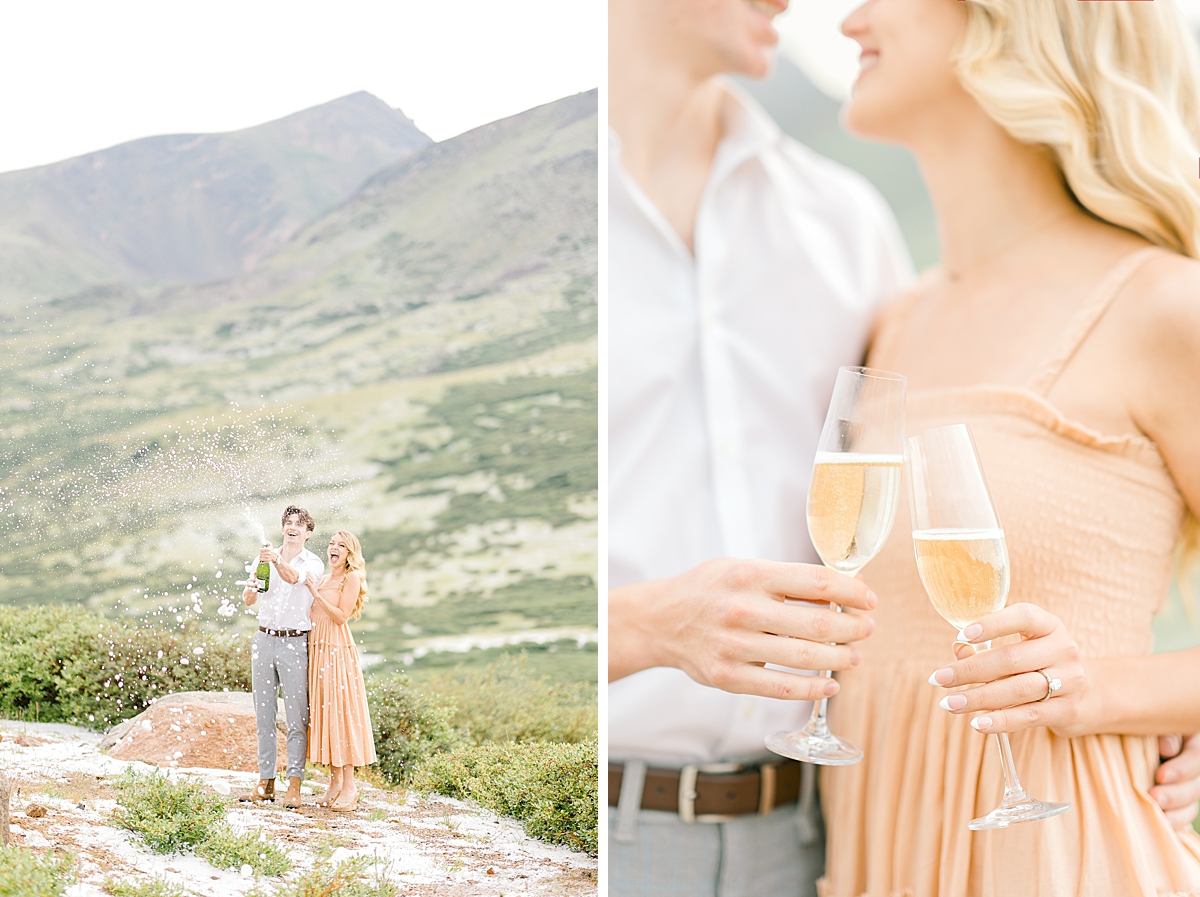 A cute couple celebrates their engagement at Guanella Pass.