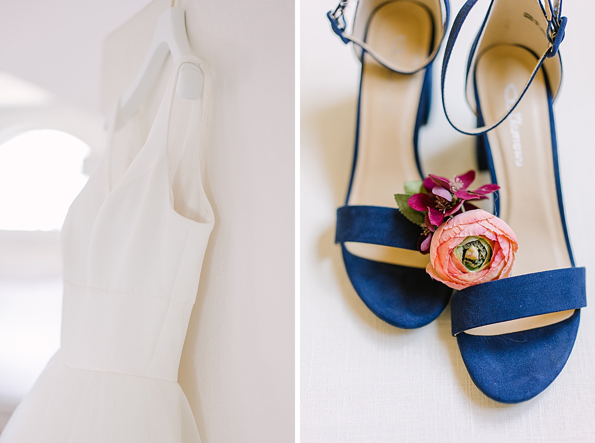 wedding shoe with ranunculus