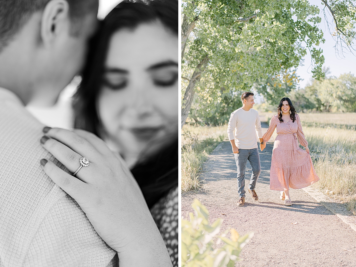 A sweet couple poses for Wheat Ridge engagement photos
