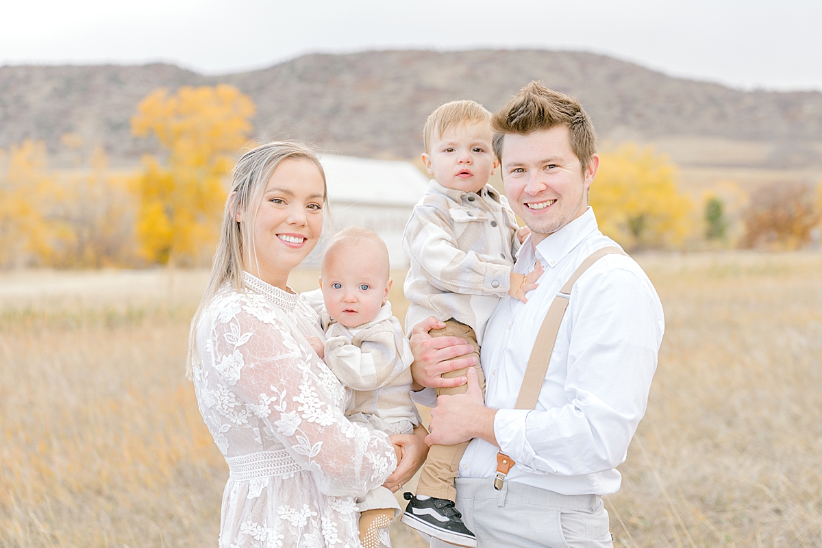A sweet family poses for Denver Mountain family photos.