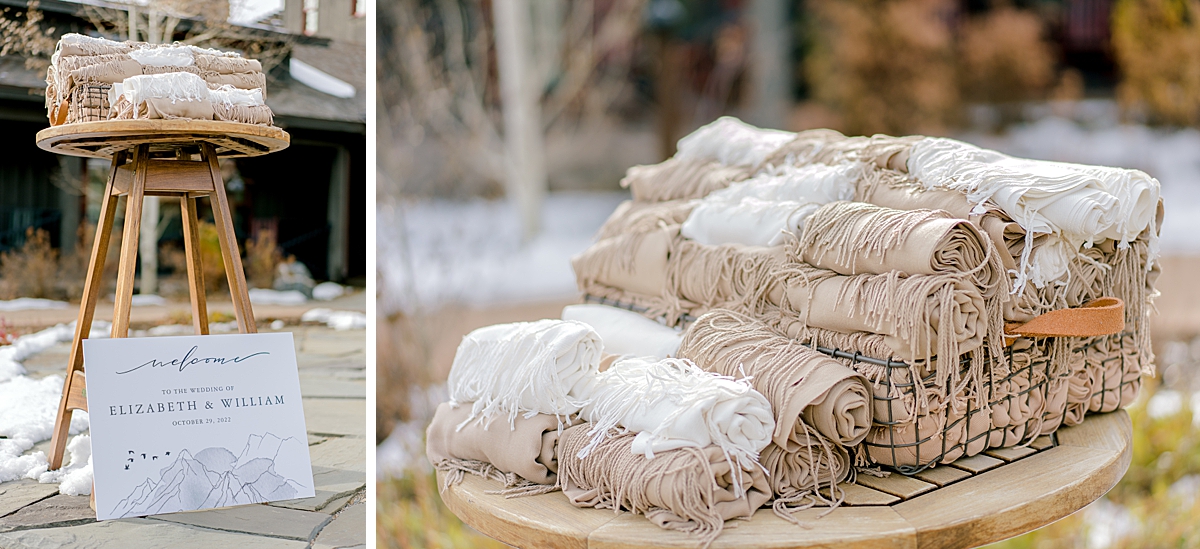 Blankets for a chilly wedding ceremony