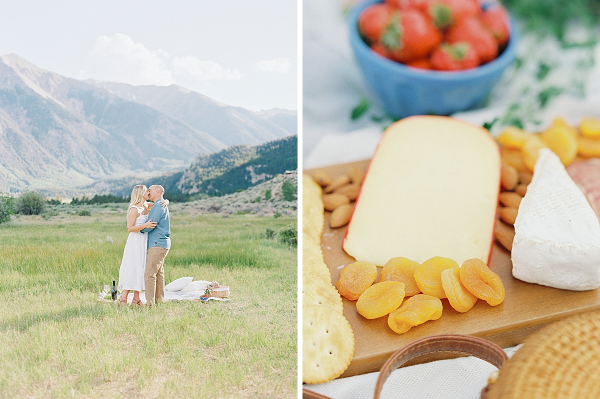 Summer picnic with charcuterie board