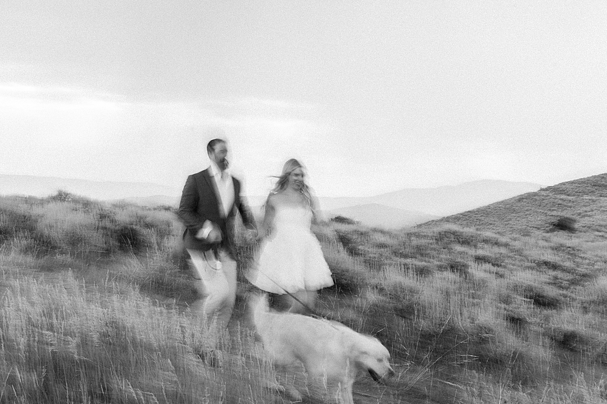 motion blur photo in black and white for vail engagement photos
