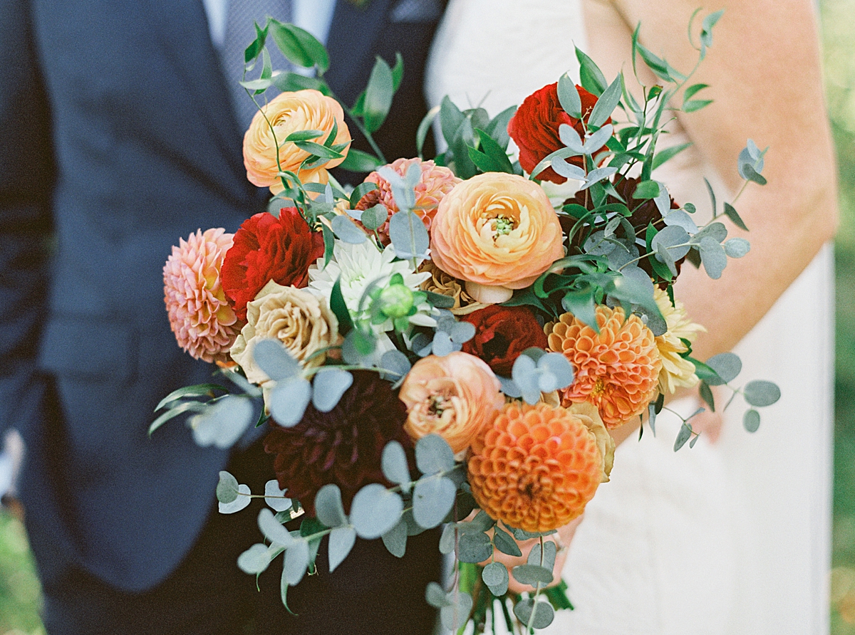 beautiful fall colored bridal bouquet from Fiori flowers Boulder