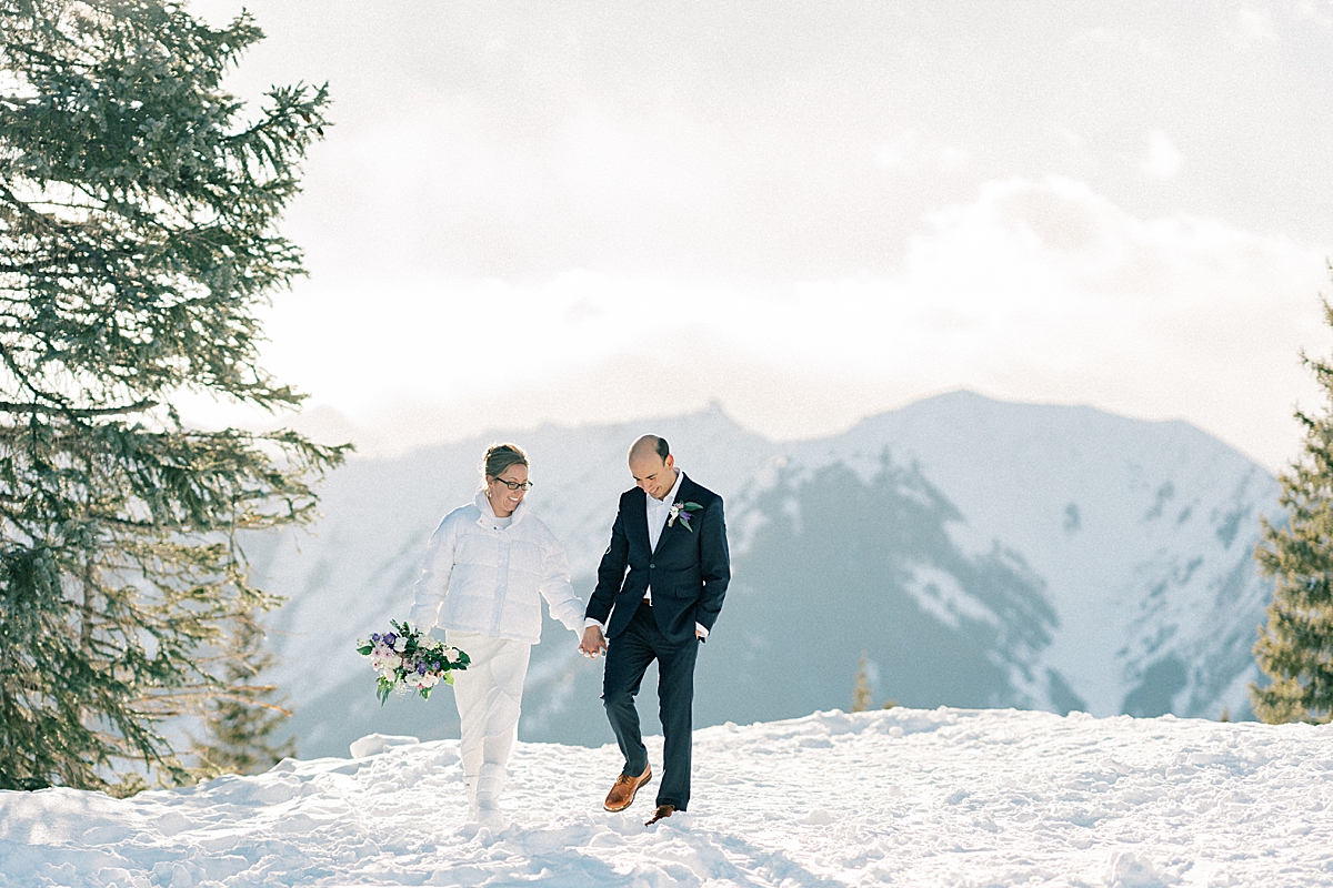 Aspen Colorado Elopement on Film at The Little Nell wedding overlook