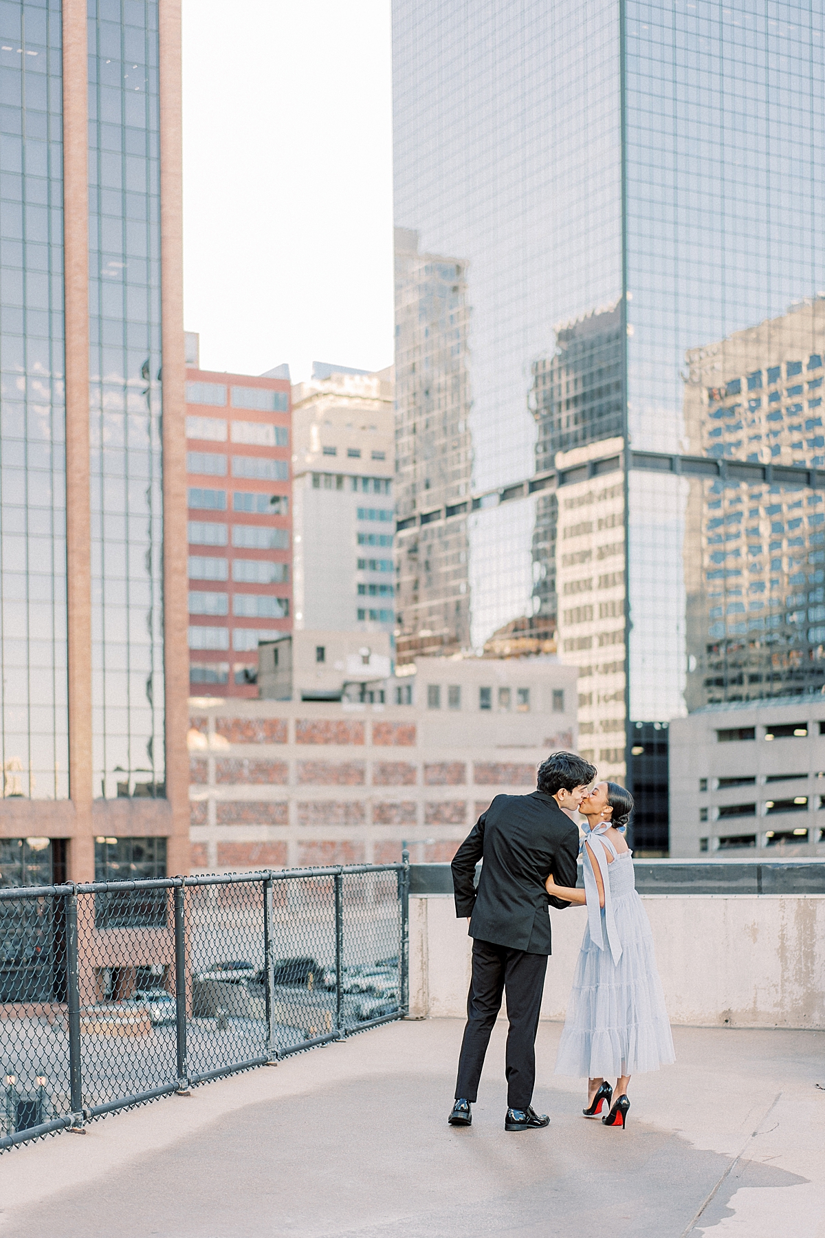 Denver Skyline Engagement Photos on Film