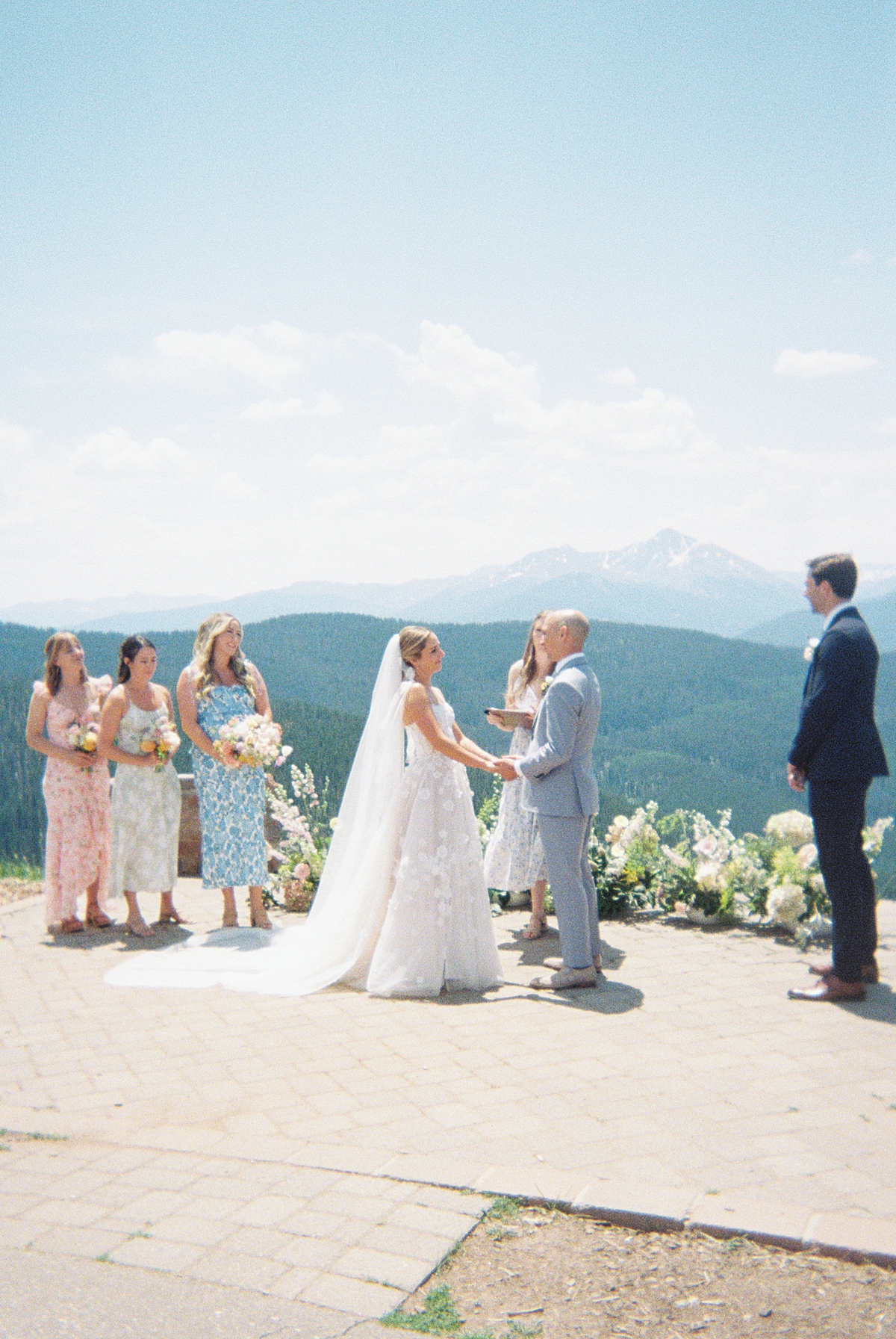 Vail Wedding Deck Summer Wedding photo on a disposable camera