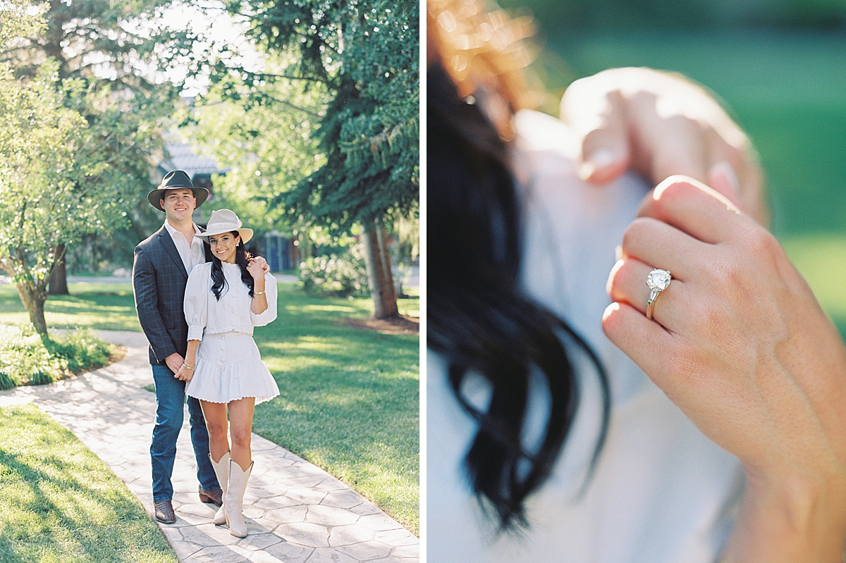 A couple photographed in Vail on Portra 800.