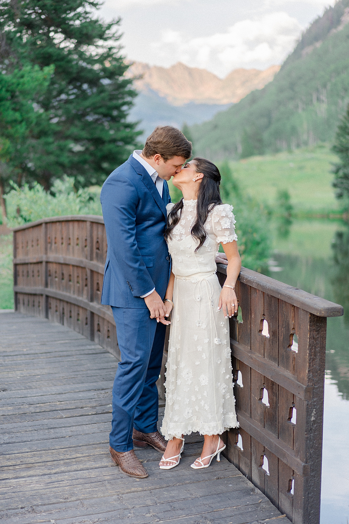 Vail engagement photographer takes engagement photos of a couple at the Vail golf club.