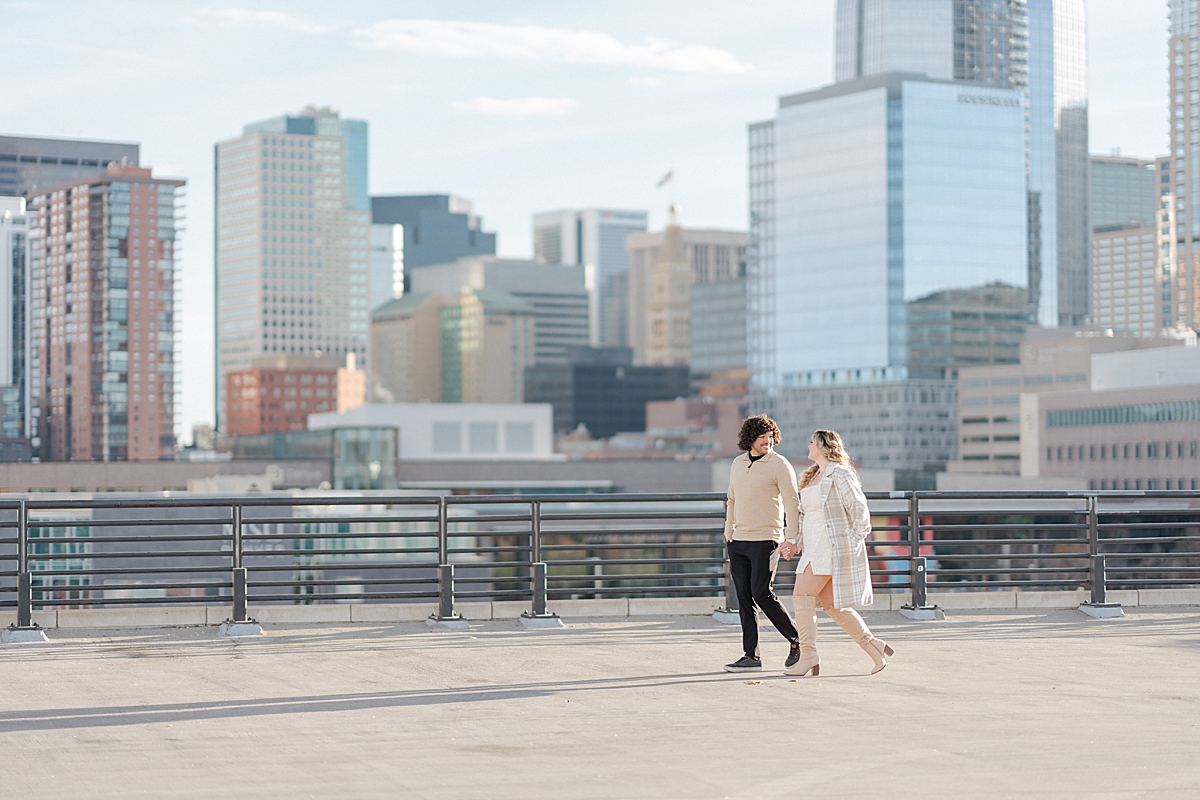 downtown denver engagement photos, denver winter engagement