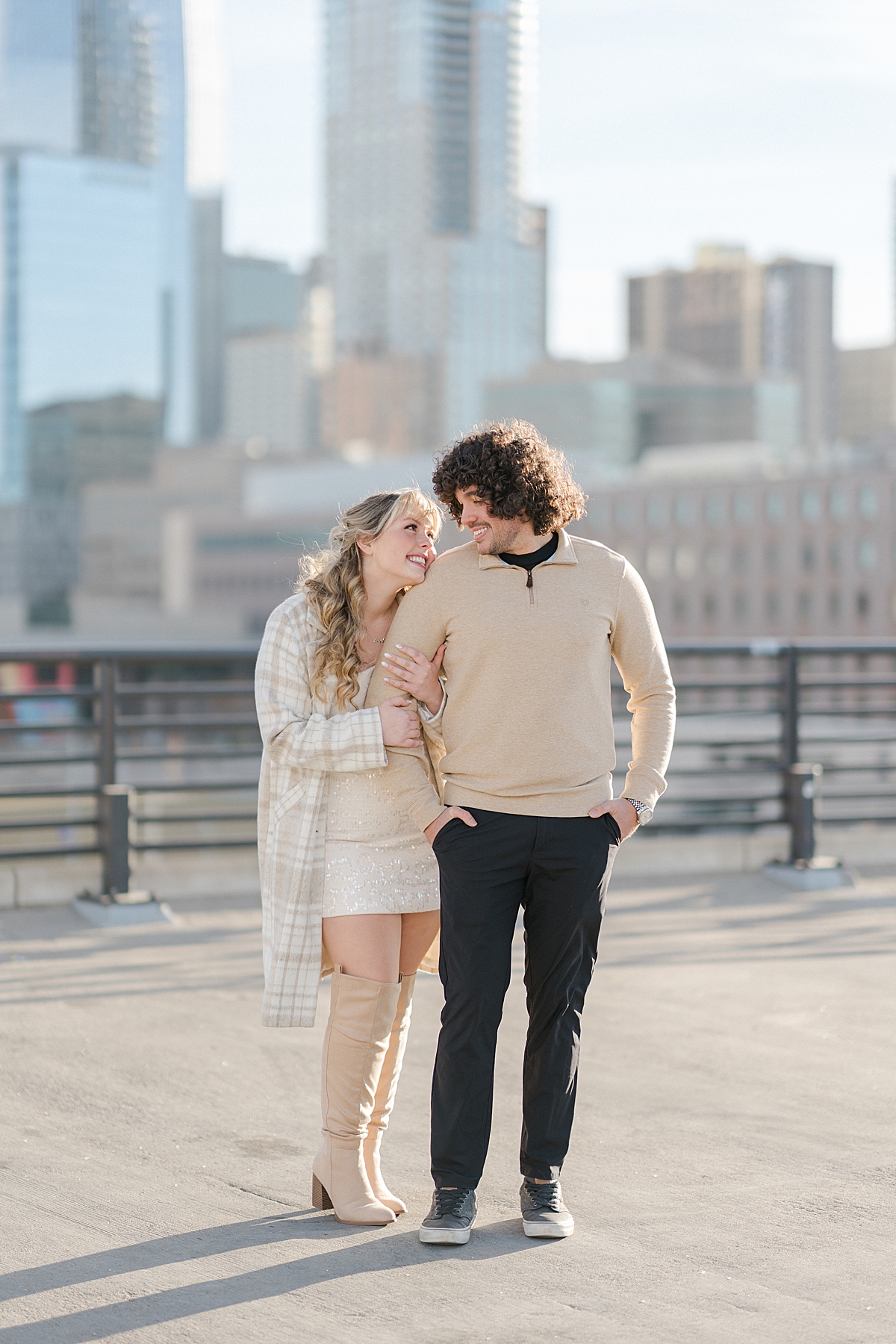 downtown denver engagement photos, denver winter engagement