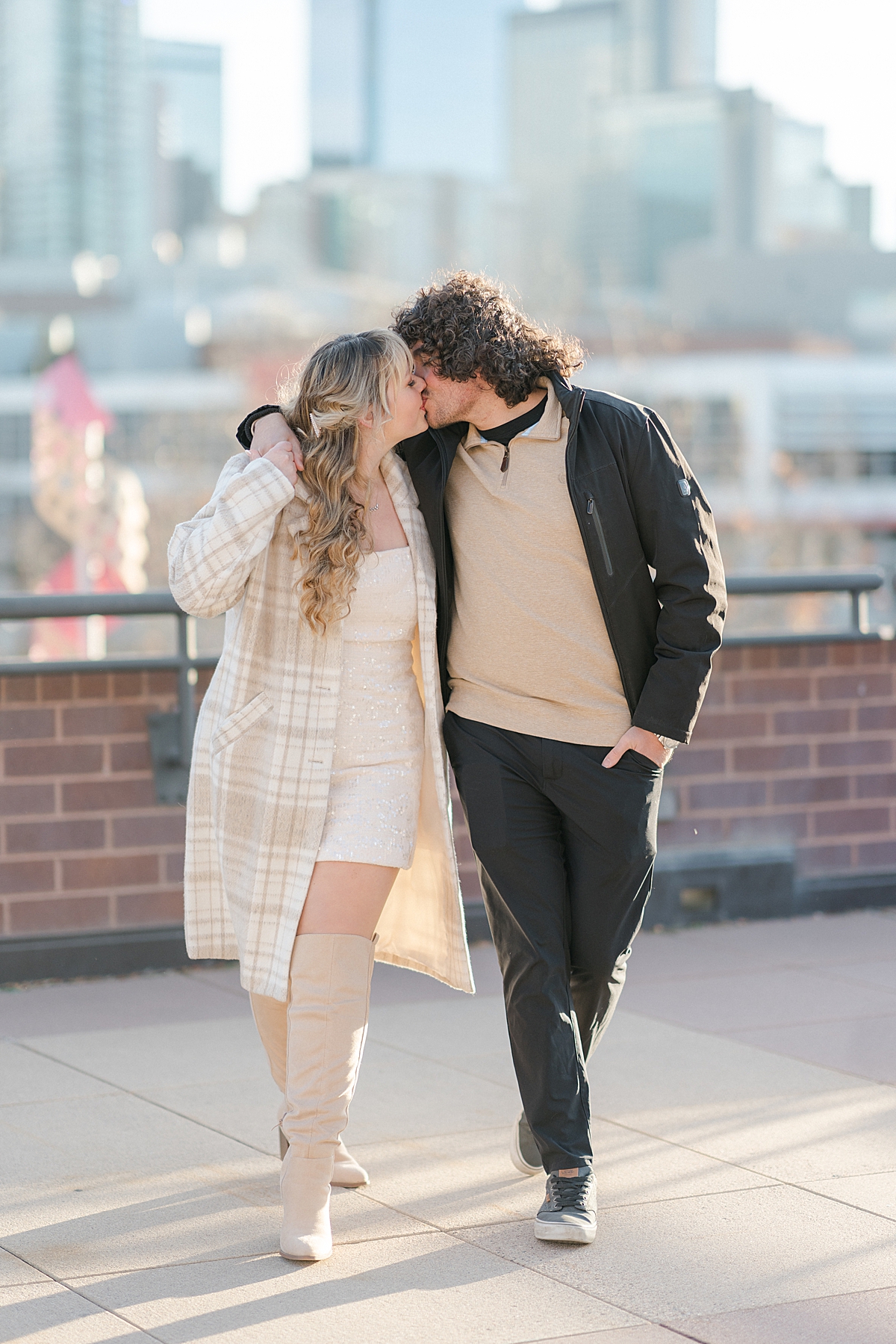 downtown denver engagement photos, denver winter engagement