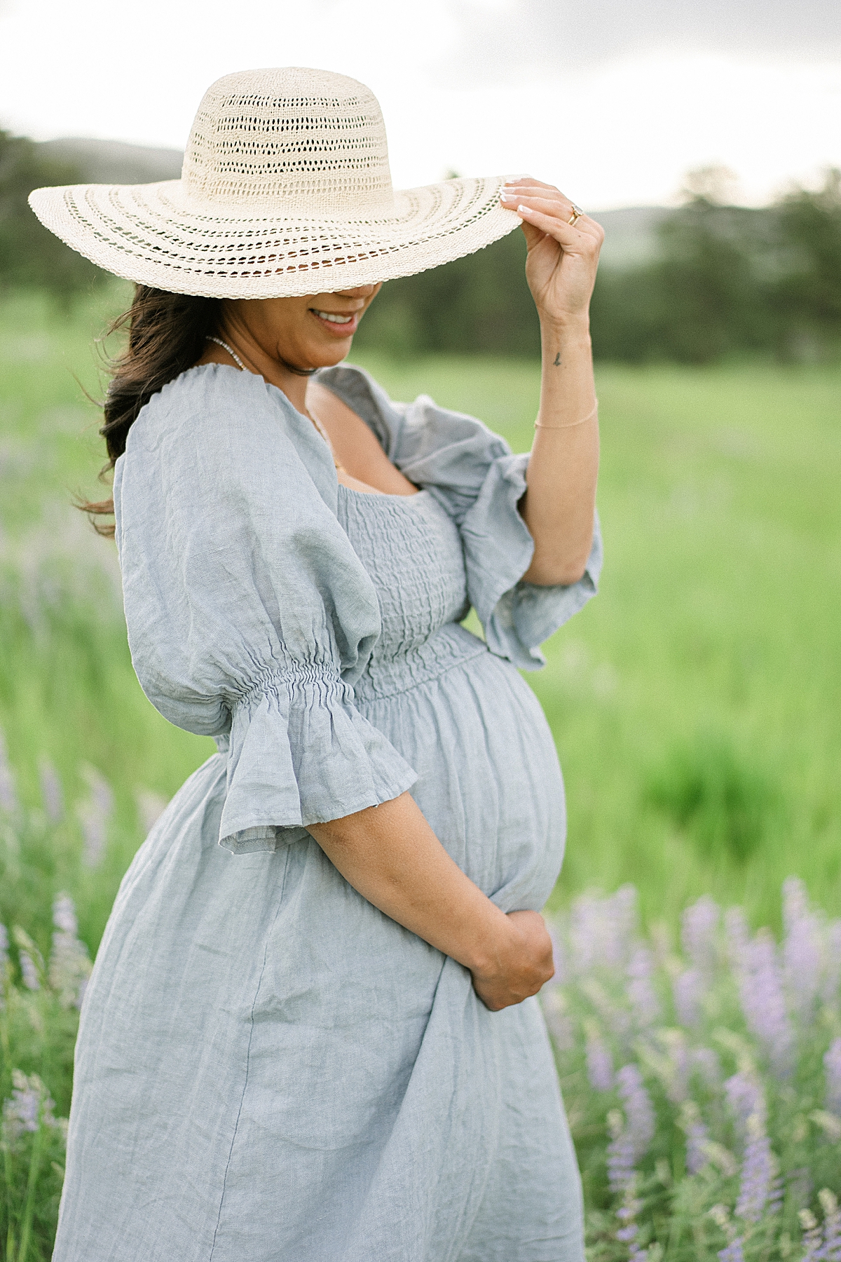 Boulder Maternity Photographer on Film in Summer wildflowers