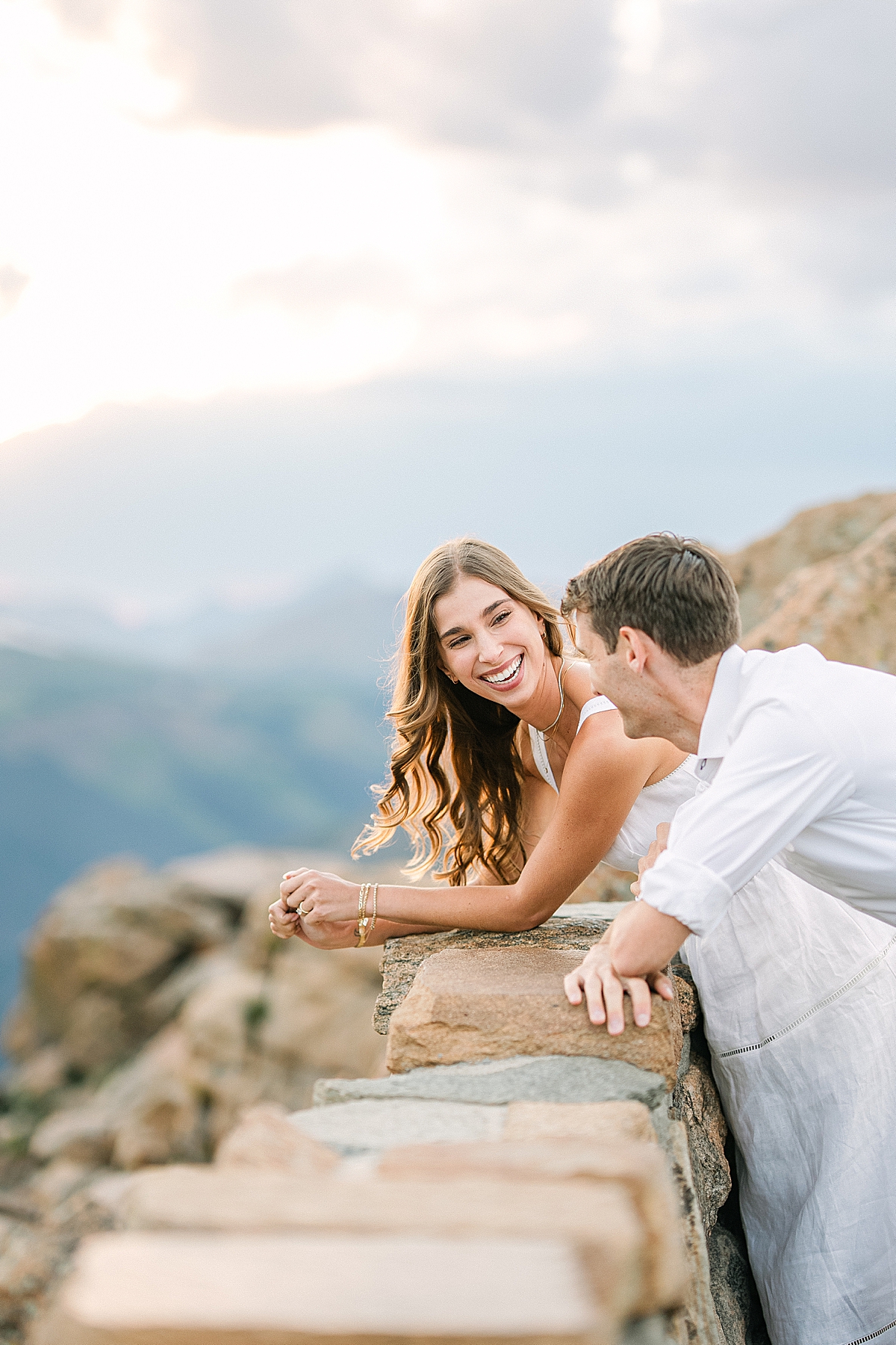 Rocky Mountain National Park engagement photos with a Porsche