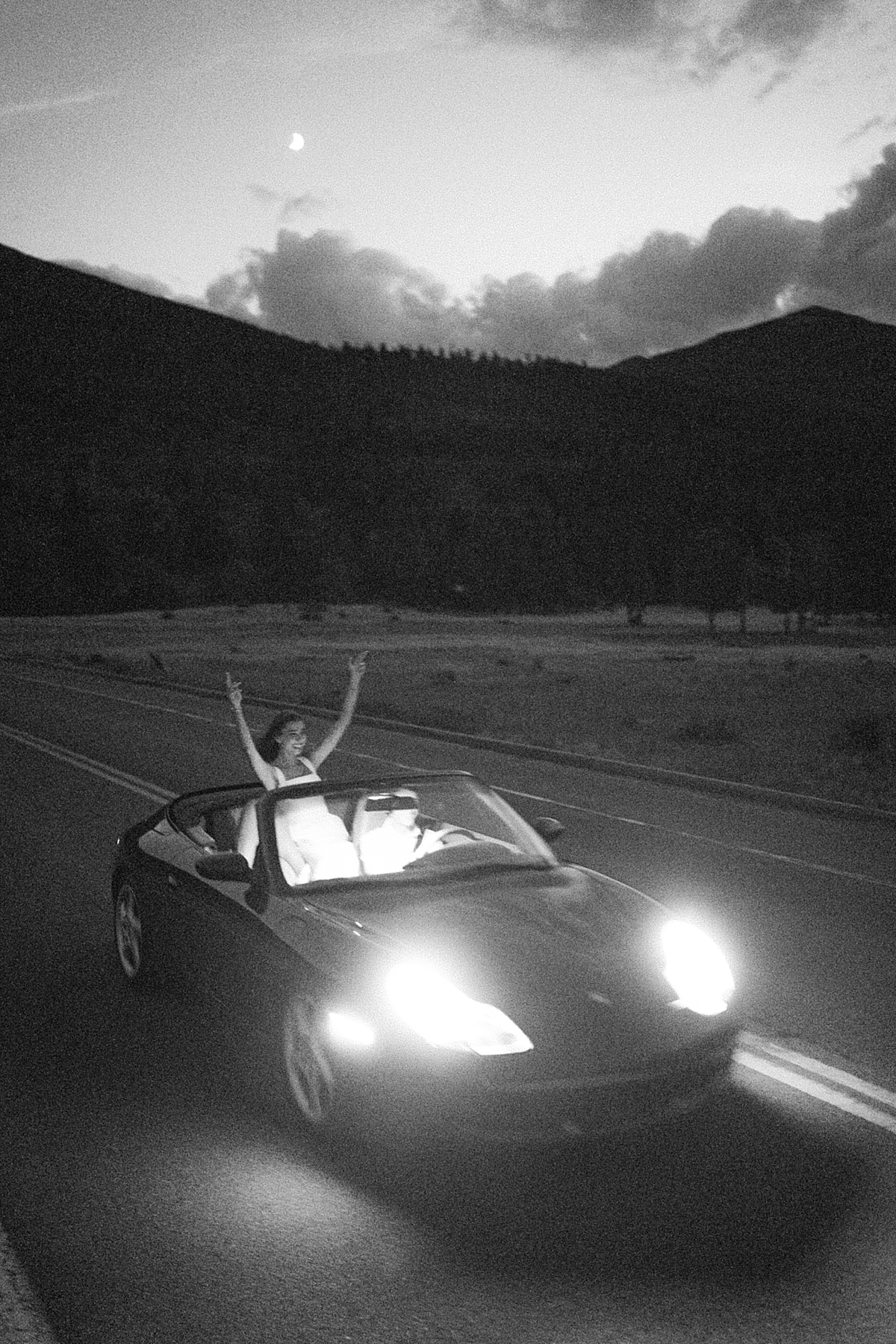 Rocky Mountain National Park engagement photos with a Porsche