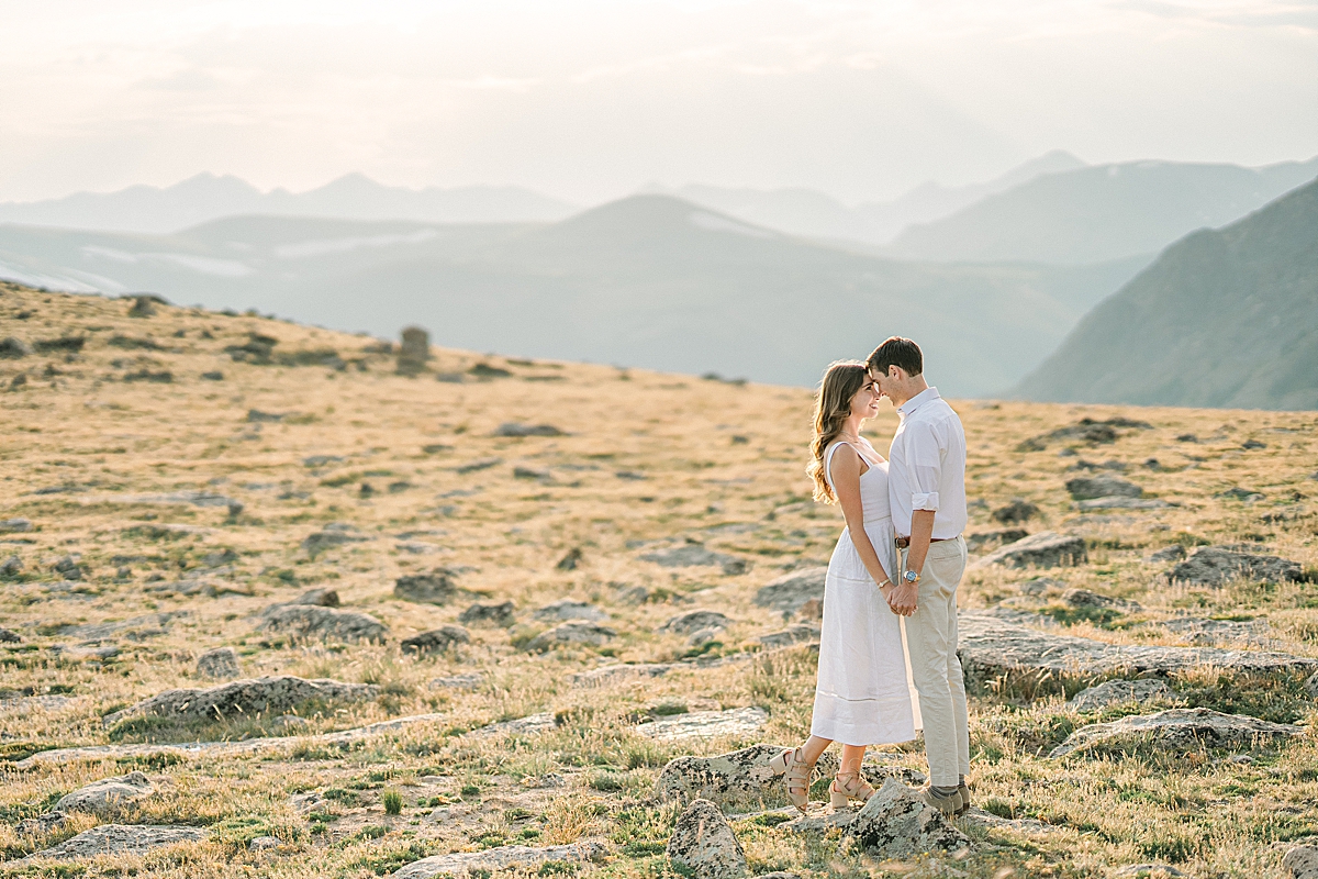 Rocky Mountain National Park engagement photos with a Porsche