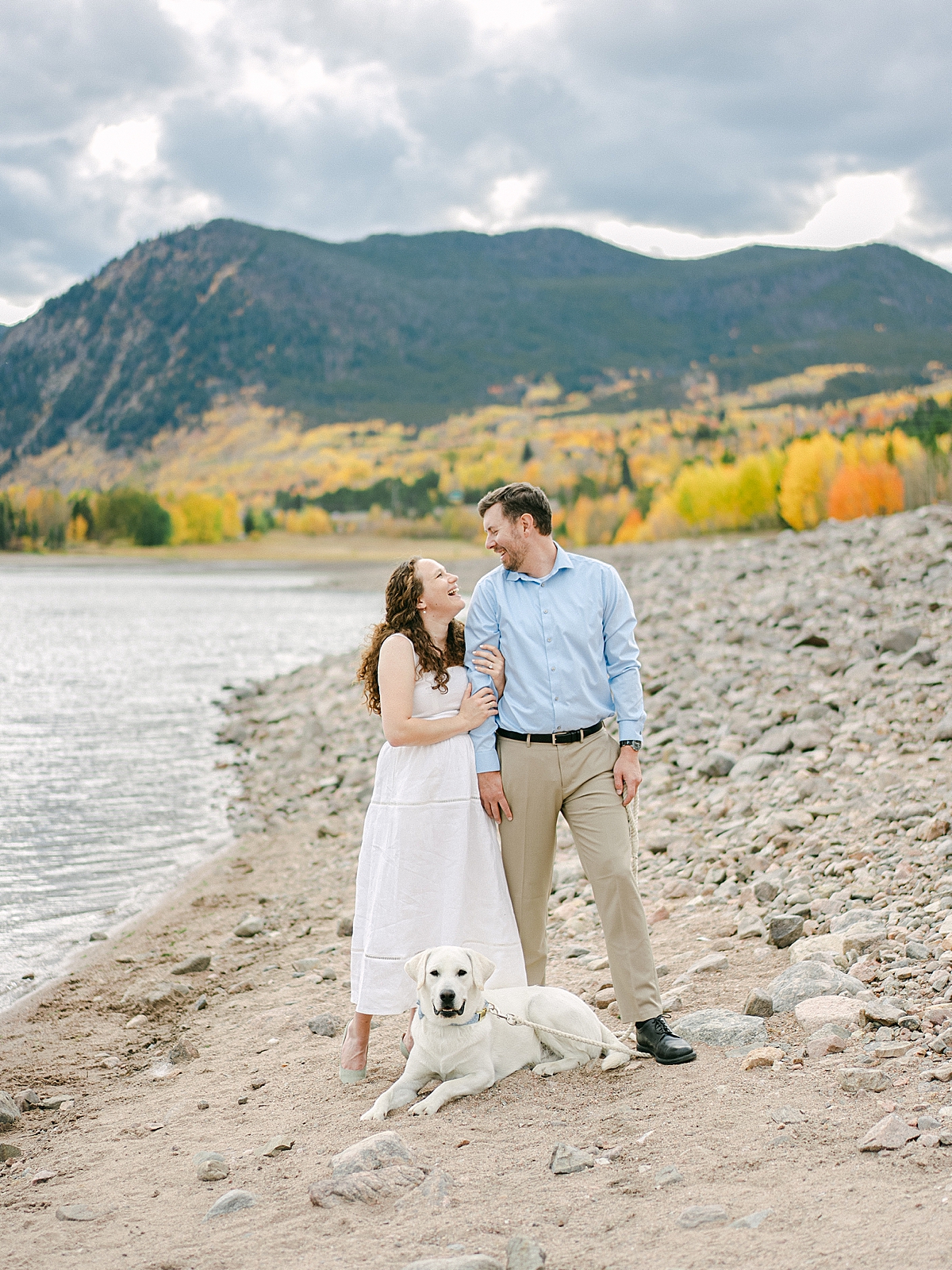 Lake Dillon Fall Engagement with an Adorable Dog