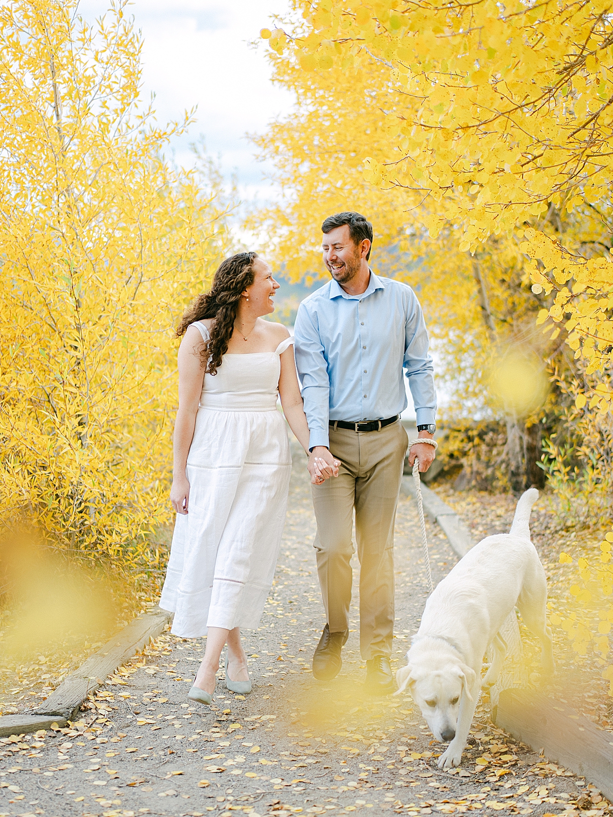 Lake Dillon Fall Engagement with an Adorable Dog