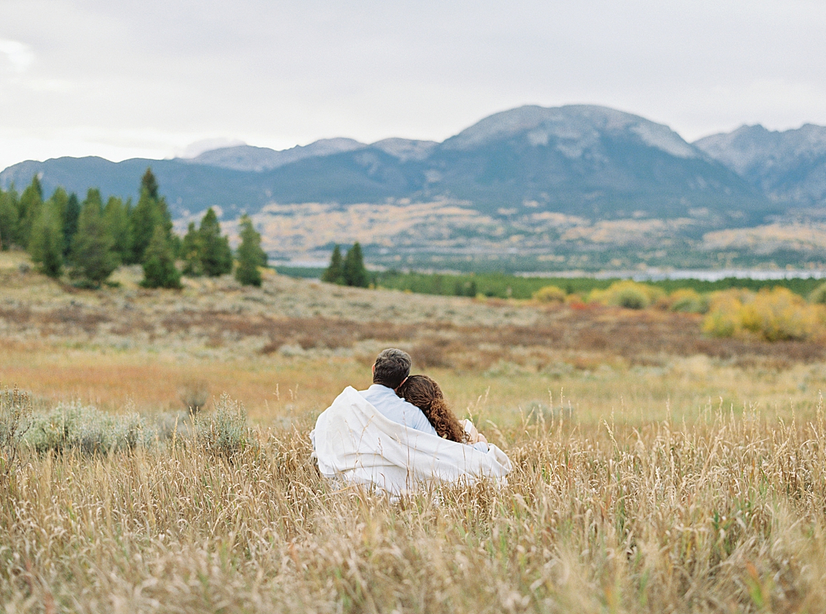 Lake Dillon Fall Engagement with an Adorable Dog