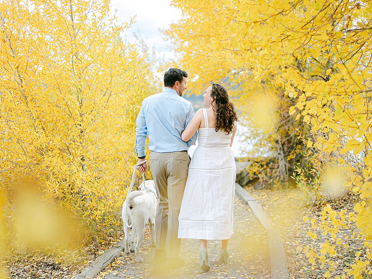 Lake Dillon Fall Engagement with an Adorable Dog