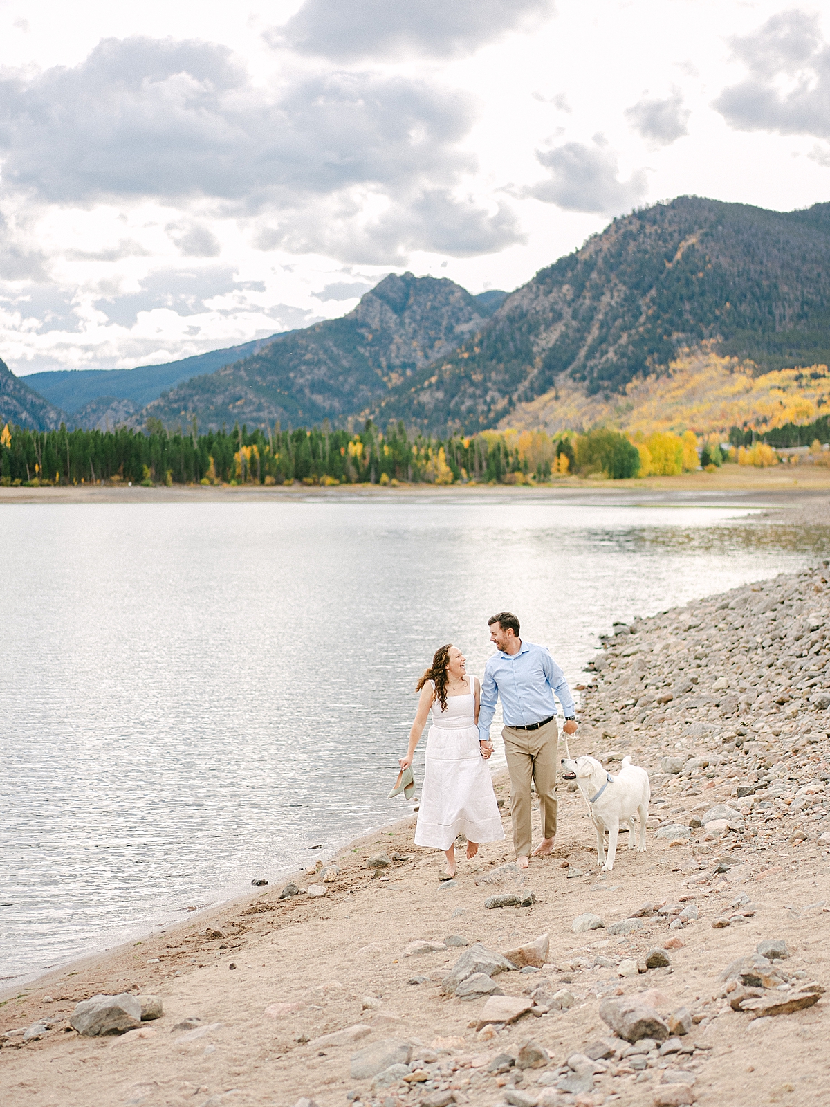 Lake Dillon Fall Engagement with an Adorable Dog