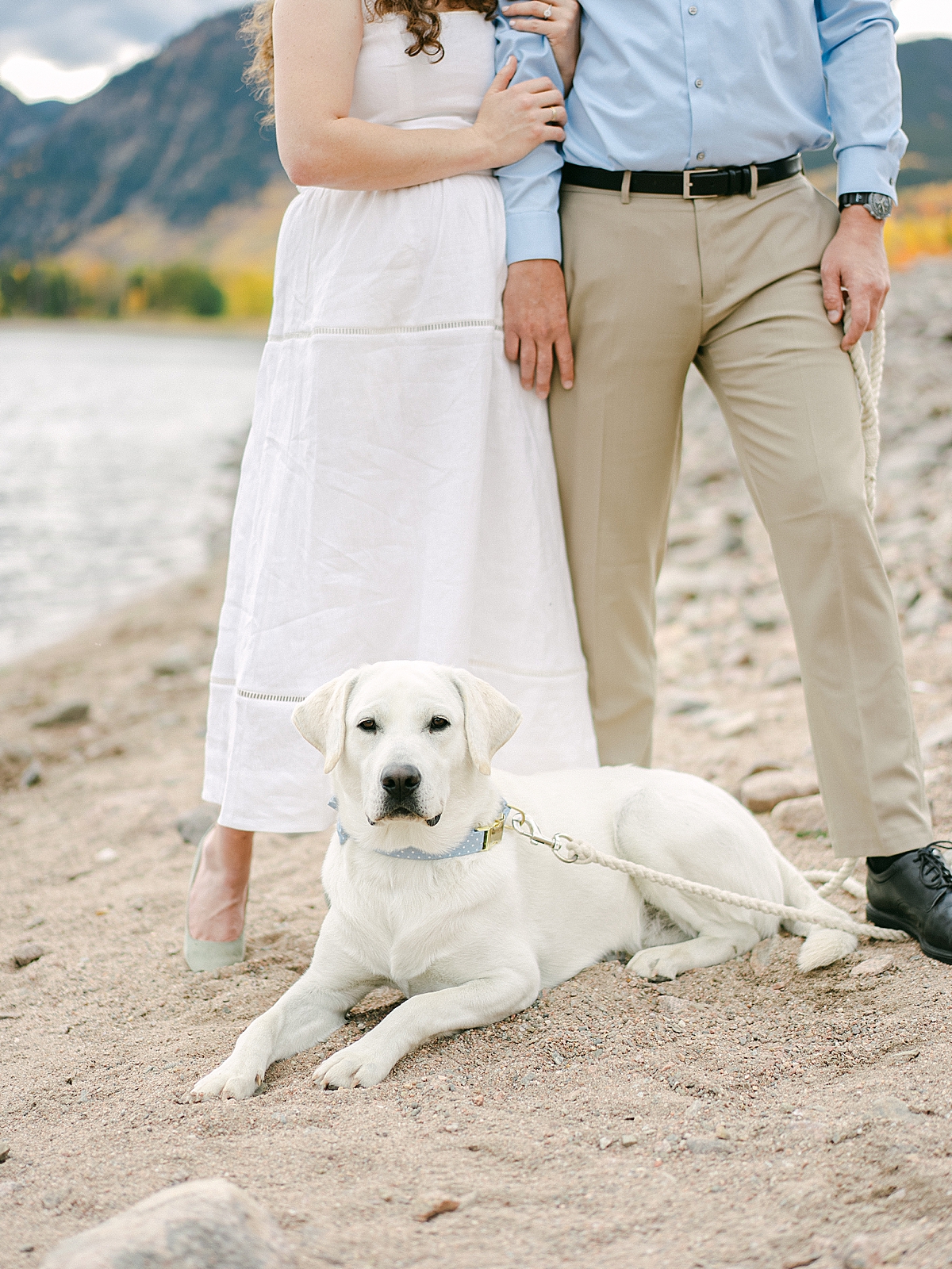 Lake Dillon Fall Engagement with an Adorable Dog
