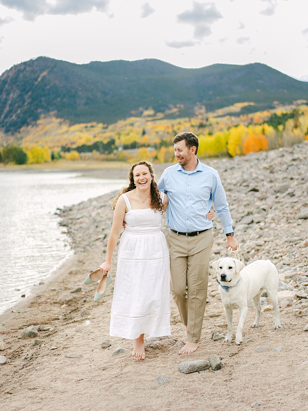 Lake Dillon Fall Engagement with an Adorable Dog
