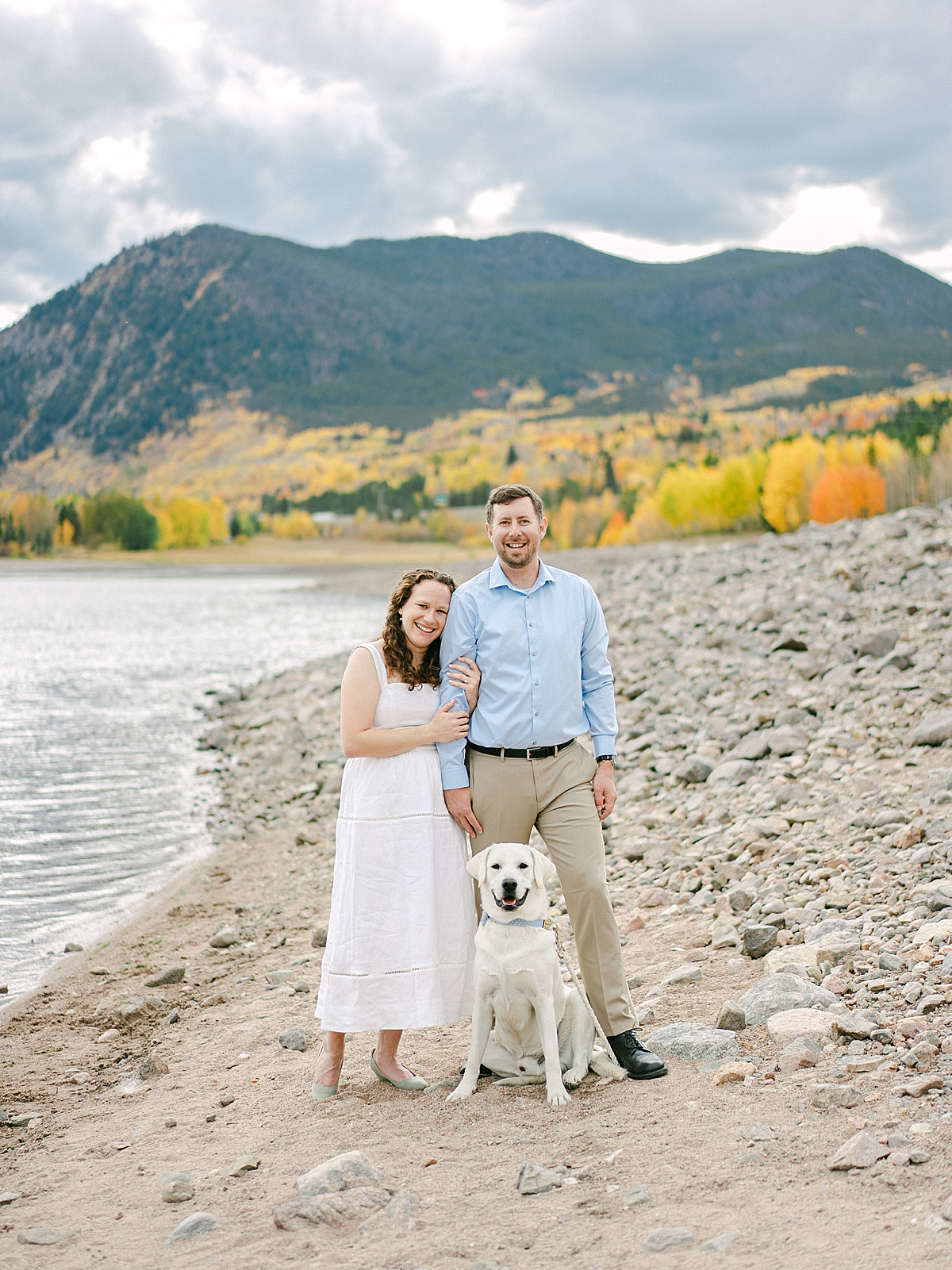 Lake Dillon Fall Engagement with an Adorable Dog