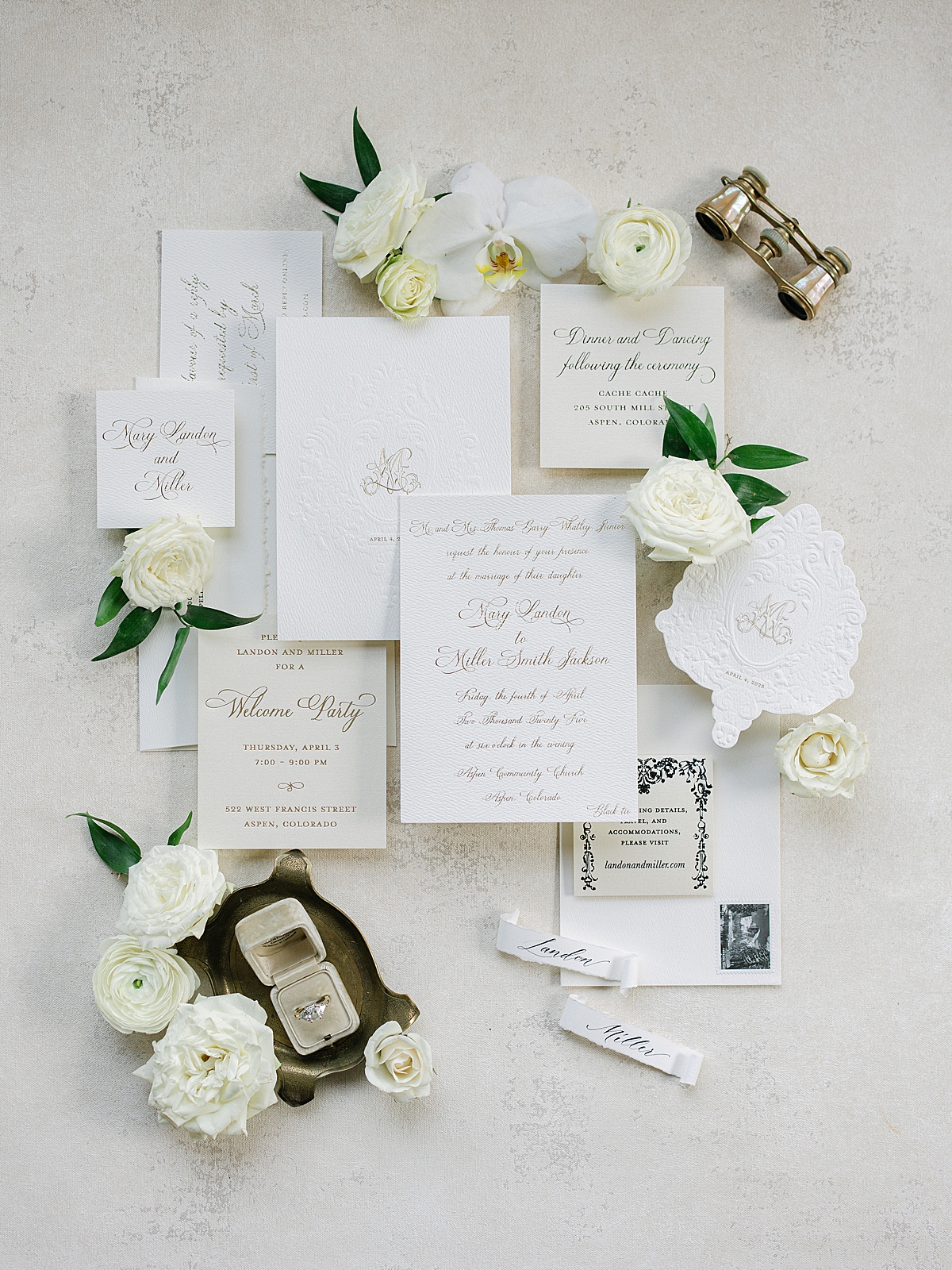 Aspen Winter Wedding invitation suite